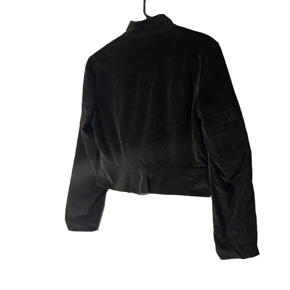 The Limited Black Velour Long Sleeve Cropped Blazer Jacket Women SZ 10 - Picture 6 of 9